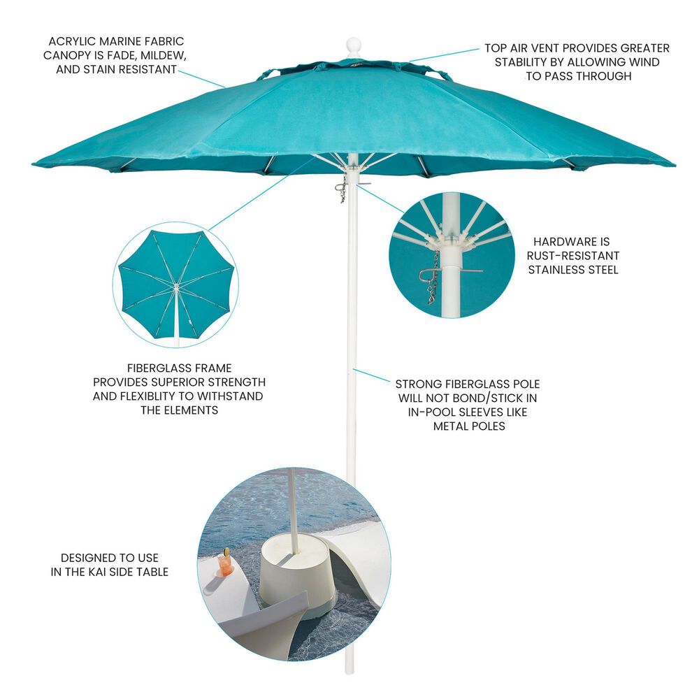 Floating Luxuries Kai Luxury 7.5&#39; Octagonal Fiberglass Market Pool Umbrella in Aruba, , large