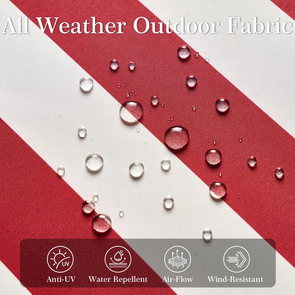 HOMLUX 10' Solar LED Patio Umbrella with Adjustable Tilt and in Red, , large