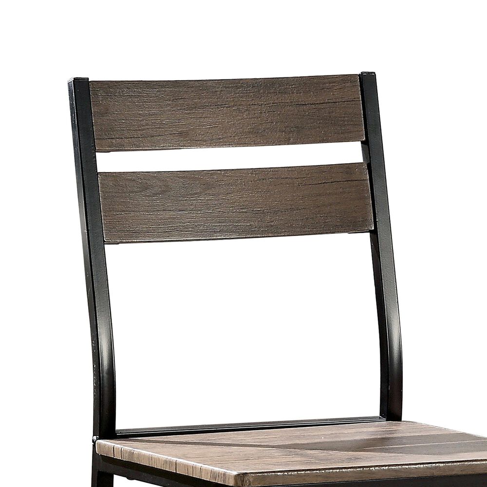 Furniture of America Childers Side Chair in Antique Brown and Black &#40;Set of 2&#41;, , large
