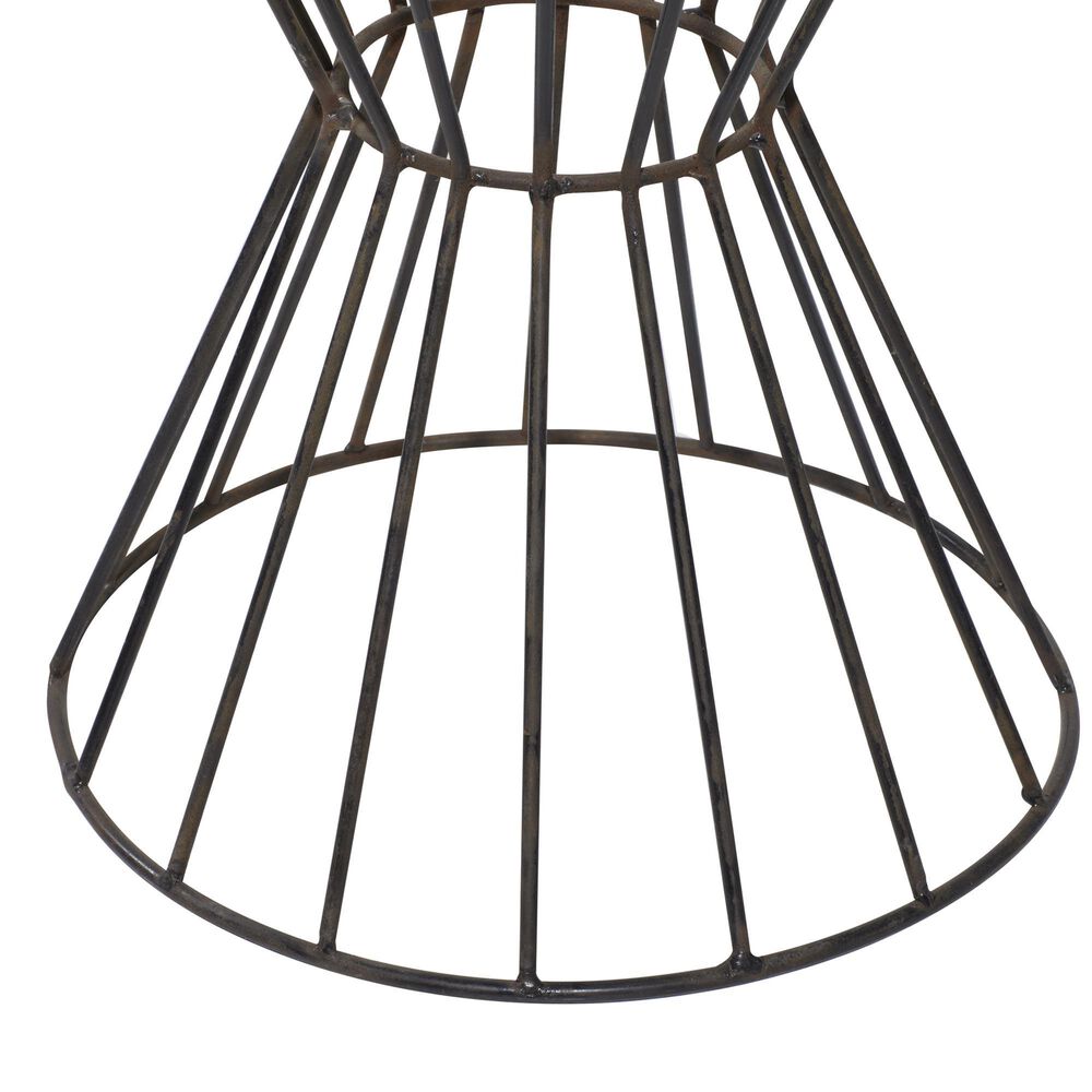 Uma Enterprises Drum Accent Table in Black and Gray, , large