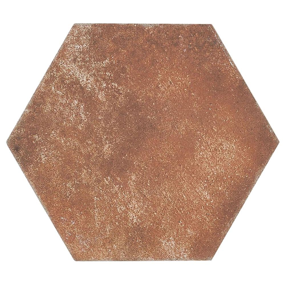 Soho Studio Pompeia Marron Brown 8" x 9" Hexagon Matte Porcelain Tile, , large