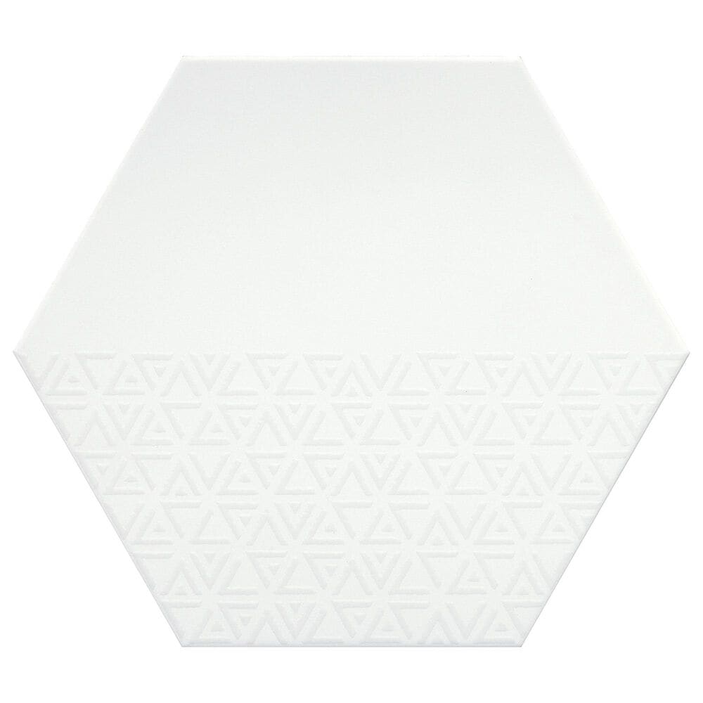 Emser Rhythm White Hexagon Pattern 11" x 13" Pattern Porcelain Tile, , large