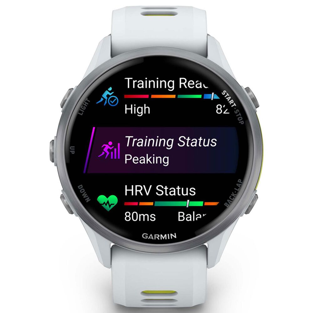 Garmin Forerunner 970 47 mm Titanium Case with Whitestone and Translucent Amp Yellow Band, , large