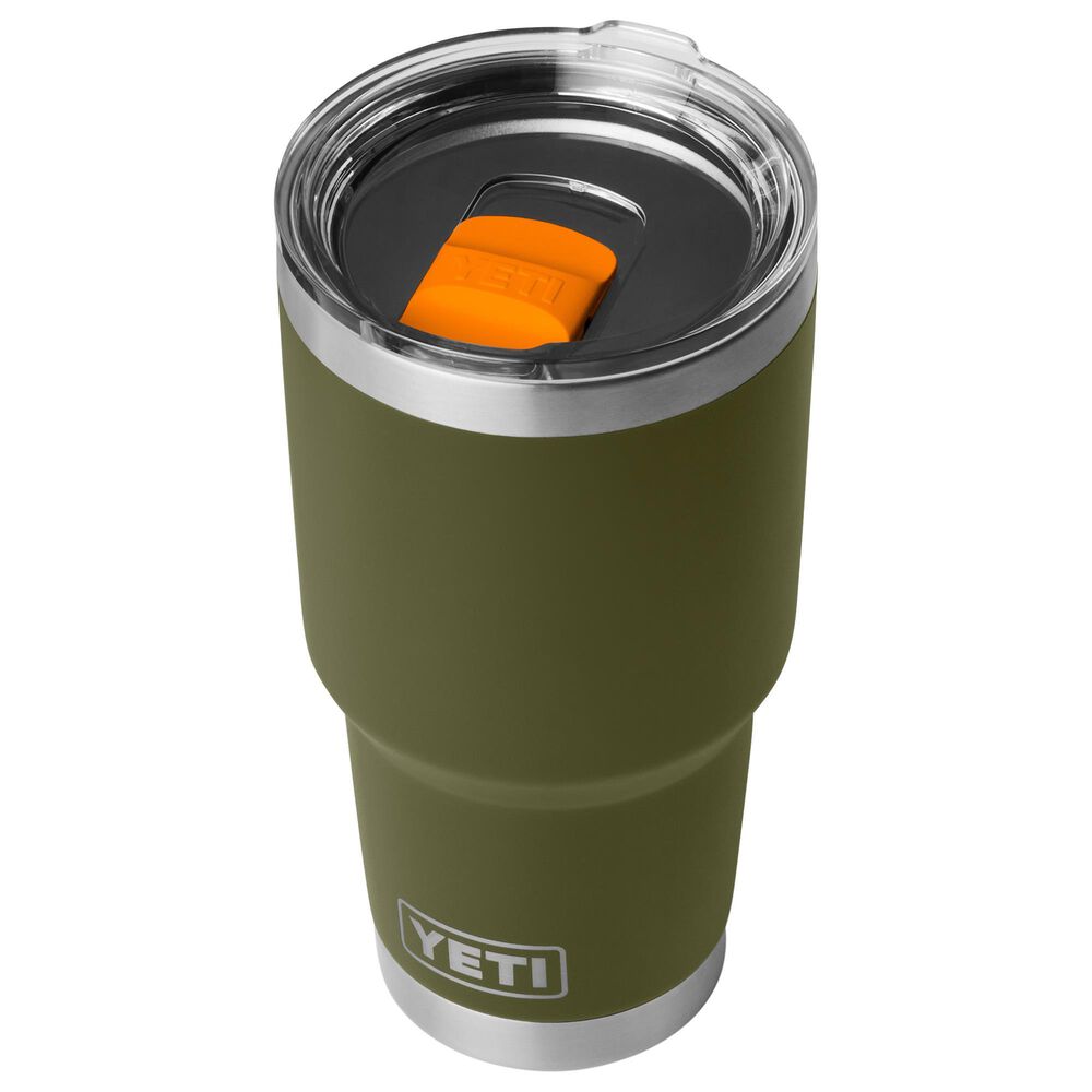 YETI Rambler 30 Oz Tumbler with Color-Blocked MagSlider Lid in Olive and King Crab Orange, , large