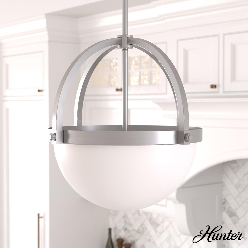 Hunter Wedgefield 3-Light Pendant in Brushed Nickel, , large