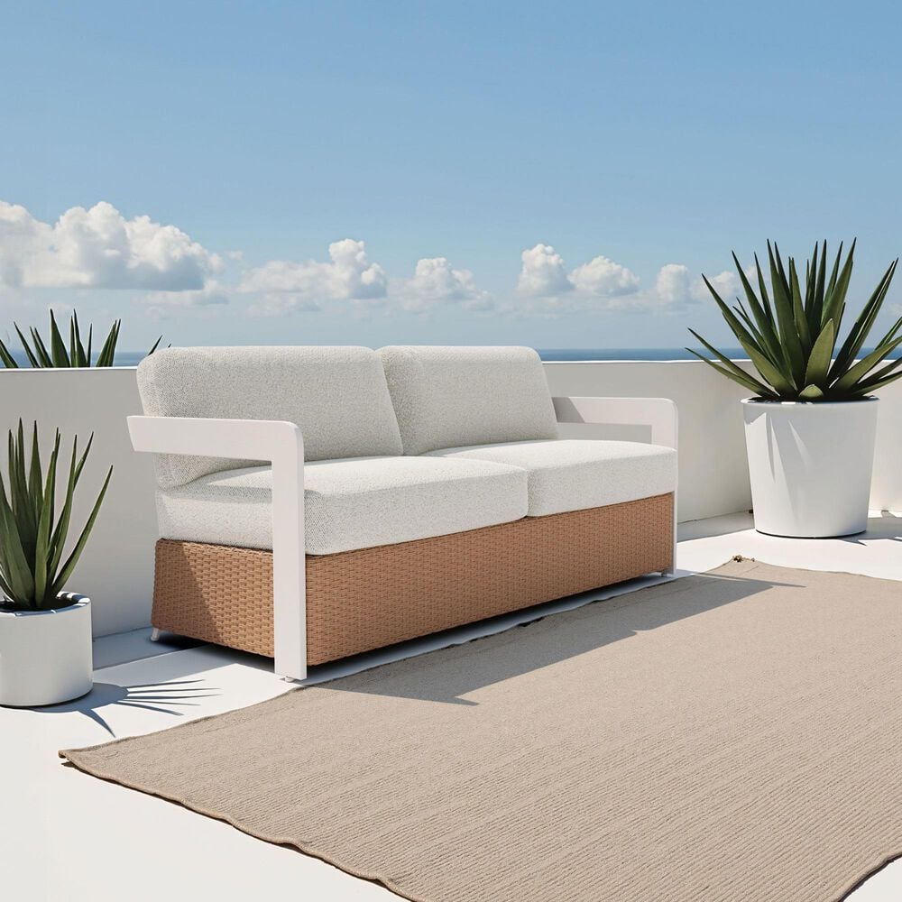 Zuo Modern Gelo Sofa in White and Brown, , large