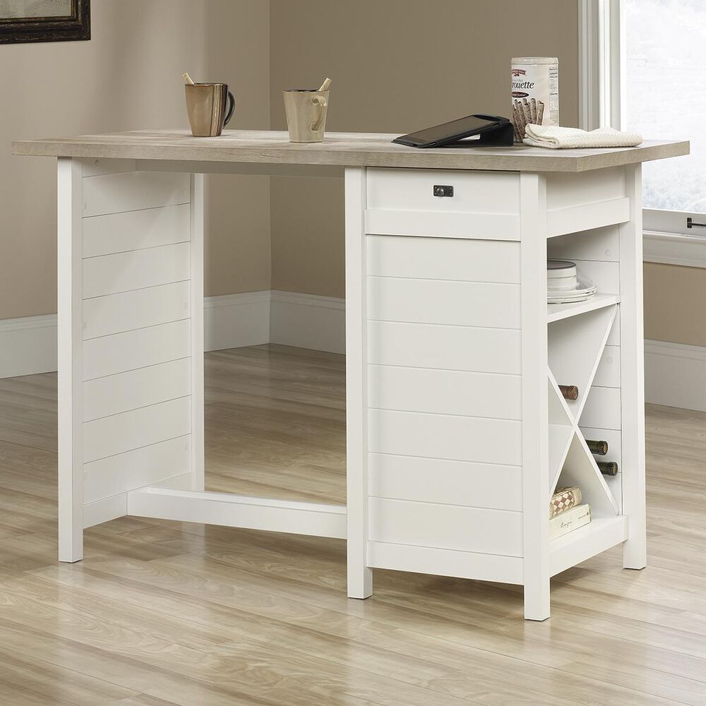 Sauder Cottage Road Kitchen Island in Soft White, , large
