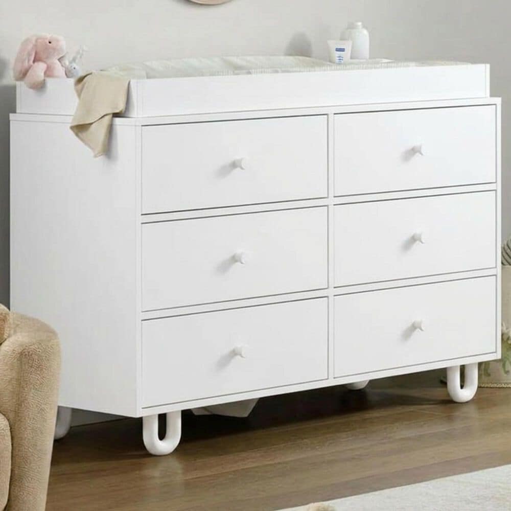 Oxford Baby Meridian 6-Drawer Dresser in White, , large