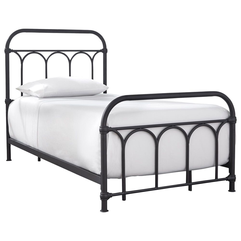 Ashley Nashburg Twin Metal Headboard/Footboard/Rails in Black, , large