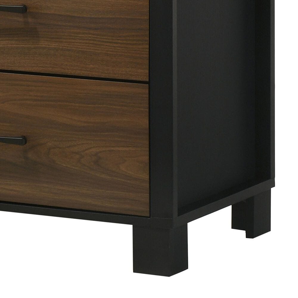 Crown Mark Nemy 5 Piece Queen LED Panel Bedroom Set in Brown, , large