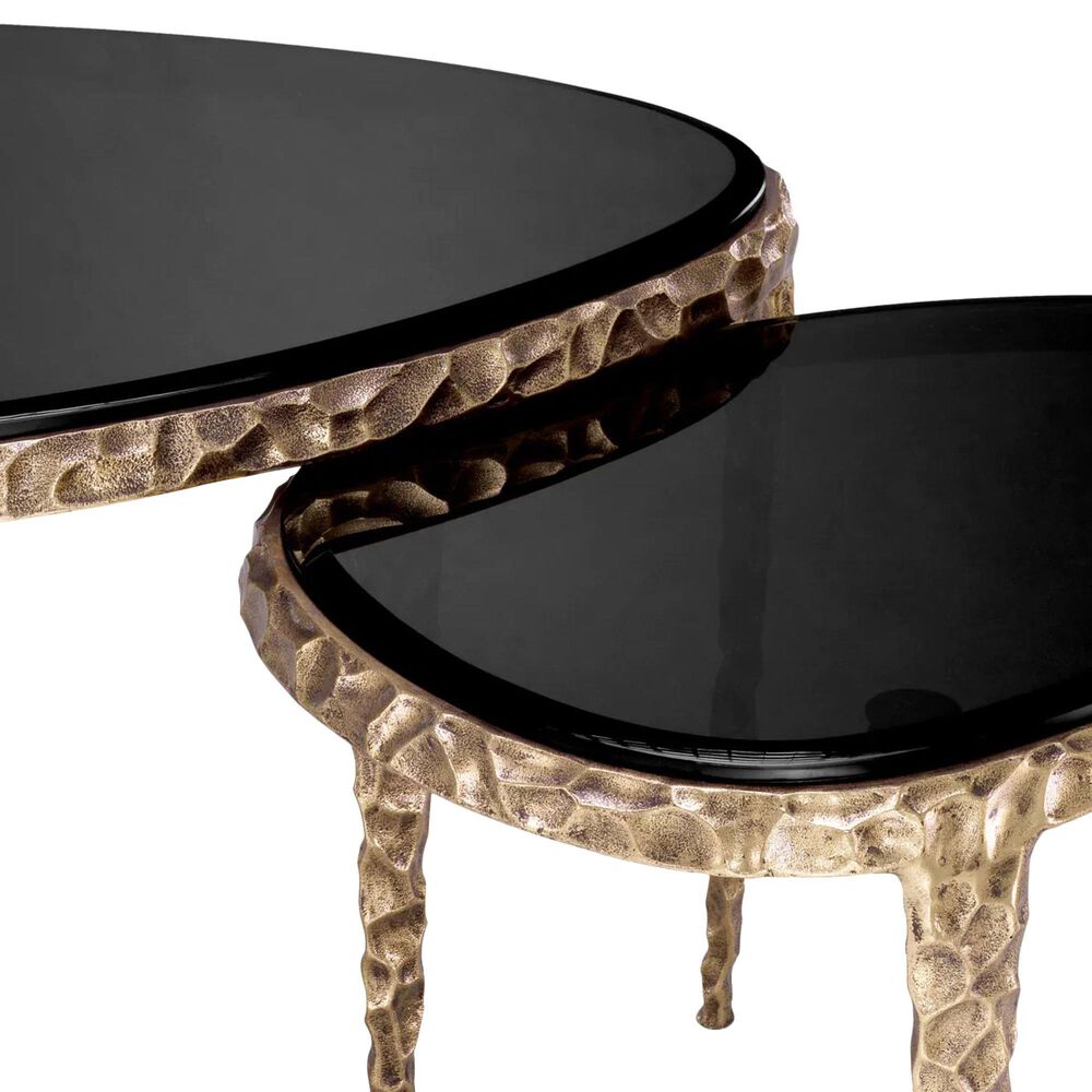 Eichholtz Livana 2-Piece Nesting Side Table in Vintage Brass, , large