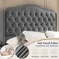 HOMLUX Full Upholstered Platform Storage Bed Frame with Headboard in Gray, , large
