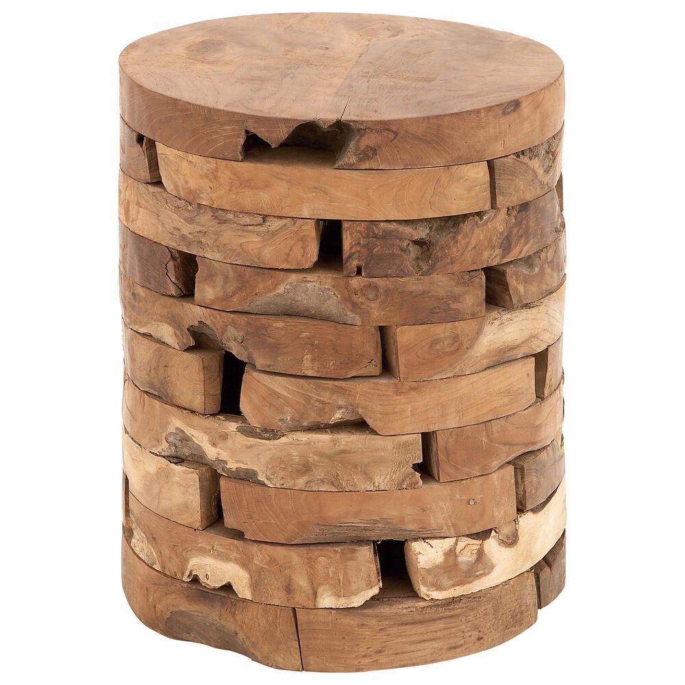 Maple and Jade Handmade Live Edge Accent End Table in Light Brown, , large