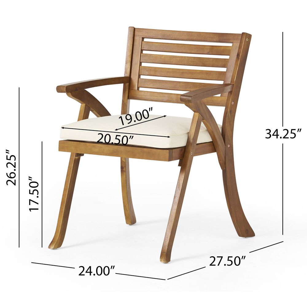 Noble House Della 7-Piece Patio Dining Set in Teak Brown, , large