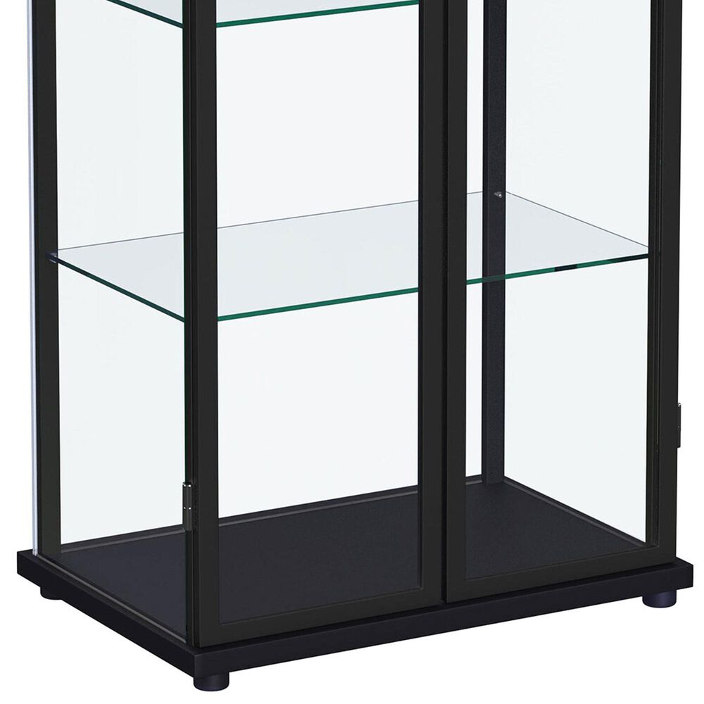 Coaster Aero 5-Shelf Display Curio Cabinet in Black and Clear, , large