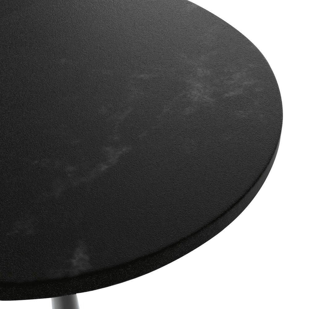 Leisuremod LeisureMod Verve Collection 48 Round Dining Table, White Base with Black MDF Top, , large