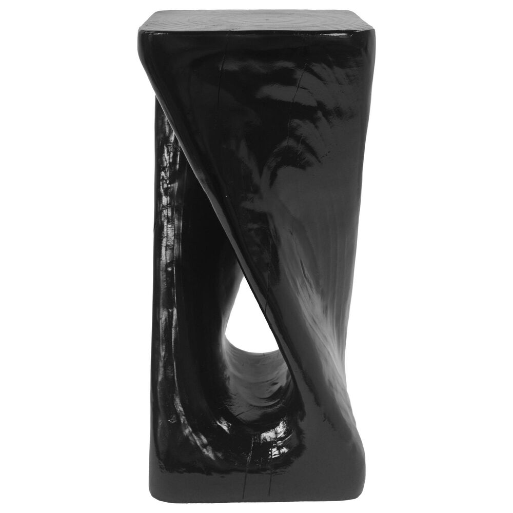 Hearth and Haven Outdoor End Table with Twist Design in Black, , large