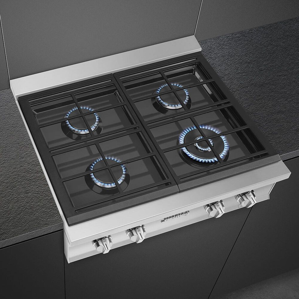 SMEG 30" Portofino Gas Rangetop in Stainless Steel, , large
