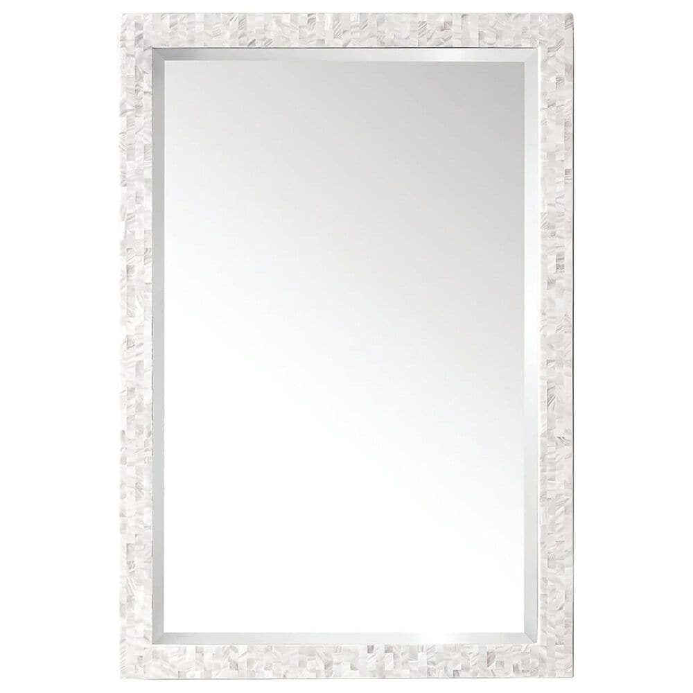 James Martin Vanities Callie 26" Rectangular Mirror in White Mother of Pearl, , large
