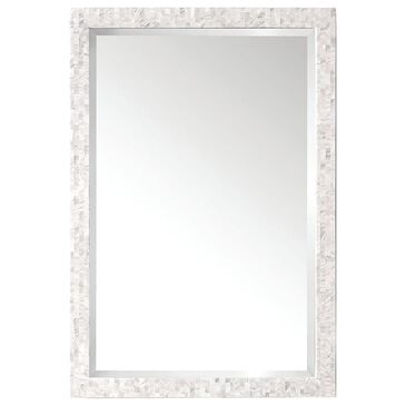 James Martin Vanities Callie 26" Rectangular Mirror in White Mother of Pearl, , large