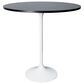 Leisuremod LeisureMod Verve Collection Modern Bar Height Table White Base with 36 Round Black Marbelized Sintered Stone Top, , large