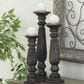 Maple and Jade 12", 15", 18" Decorative Candle Holder in Dark Brown (Set of 3), , large