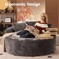 HOMLUX 59" Plush Corduroy Round Chair in Gray, , large