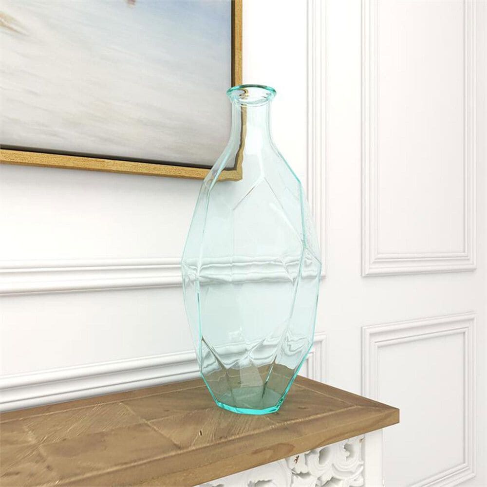Maple and Jade Handmade Abstract Decorative Vase in Polished Teal, , large