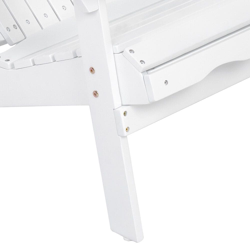 Hearth and Haven Maliu Outdoor Folding Adirondack Chair with Extendable Leg in White, , large