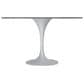 Leisuremod LeisureMod Verve Collection 48 Round Dining Table, White Base with Sintered Stone Grey Top, , large