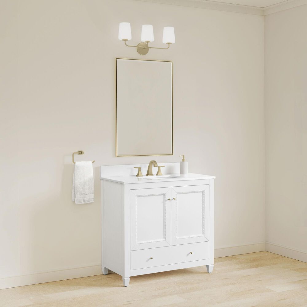 37B Claudine 36" Single Bathroom Vanity in Bright White with Glossy White Composite Stone Top and Backsplash, , large