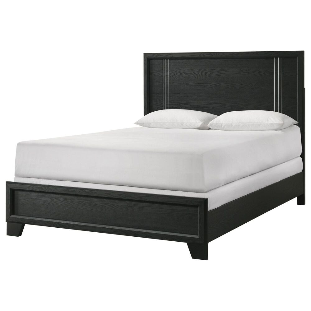 Crown Mark Charlie King Panel Bed in Charcoal, , large
