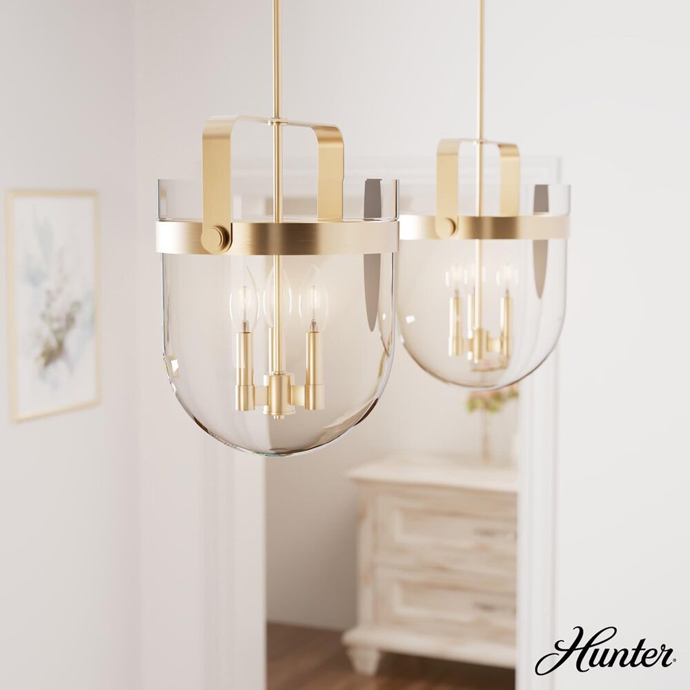Hunter Karloff 13&quot; 3-Light Pendant in Alturas Gold, , large