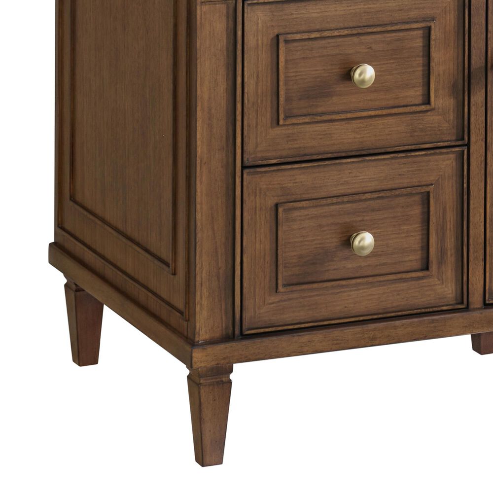 James Martin Vanities Lorelai 48" Single Vanity in Mid-Century Walnut with 3 cm White Zeus Quartz Top, , large