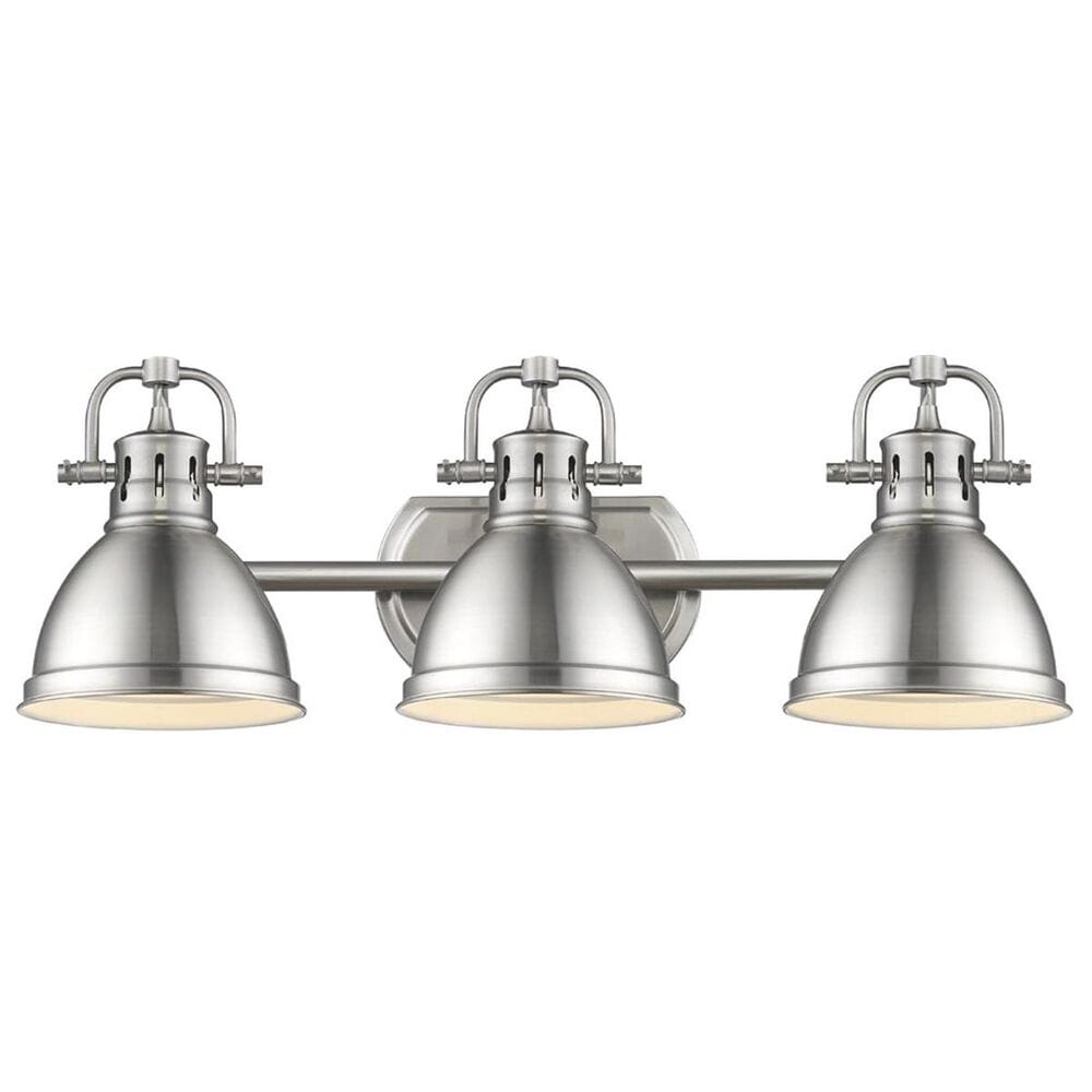 Golden Lighting Duncan 3-Light Bath Vanity in Pewter with Pewter Shades, , large