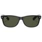 Rayban Glasses New Wayfarer Classic Sunglasses with G-15 Green Lenses in Matte Rubber Black, , large