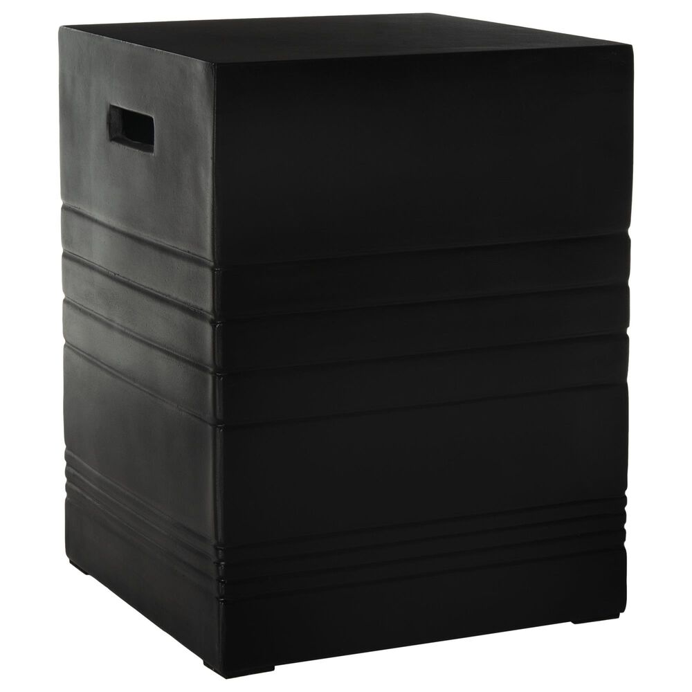 Safavieh Monterey Patio Accent Stool in Black, , large