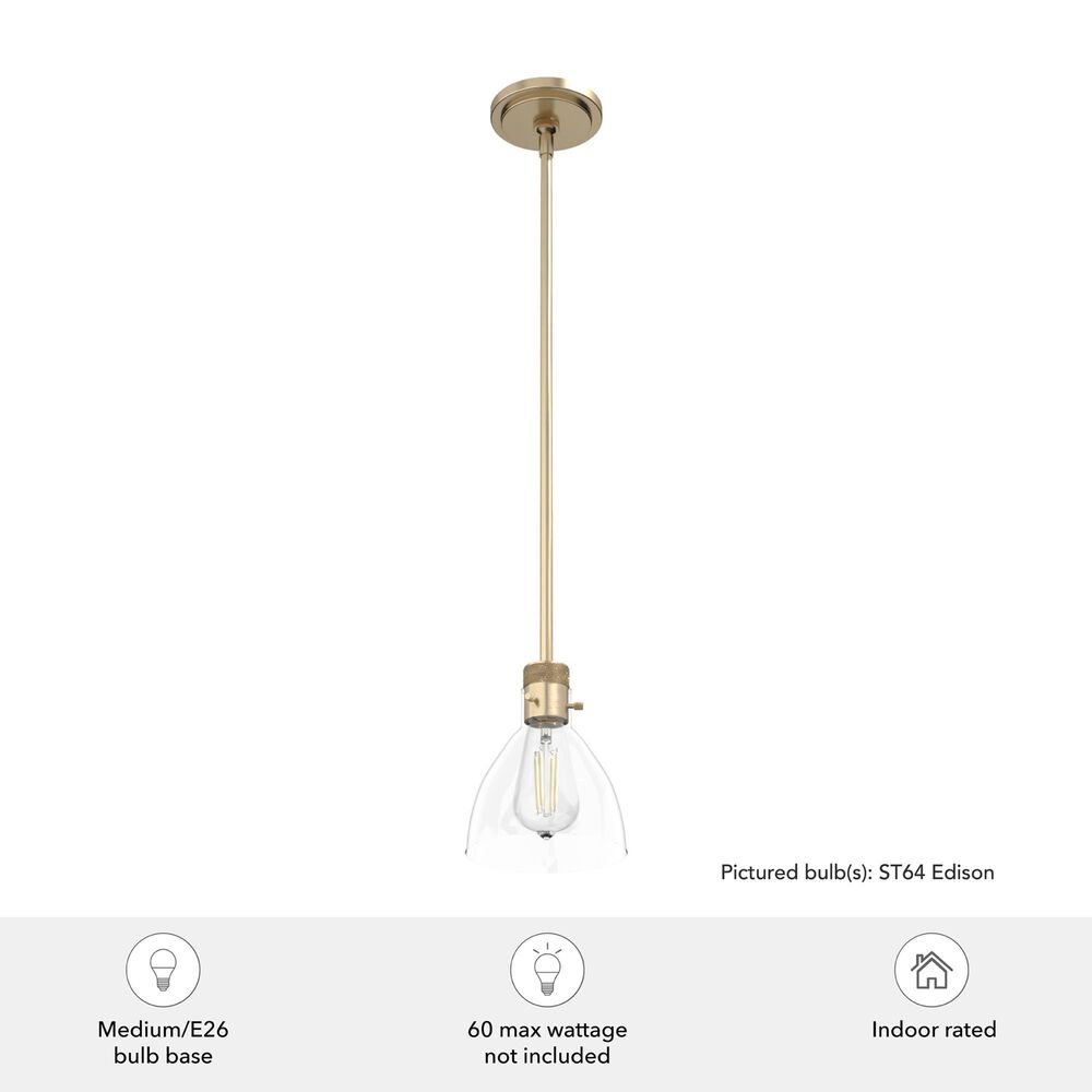 Hunter Van Nuys 1-Light Mini Pendant in Alturas Gold, , large
