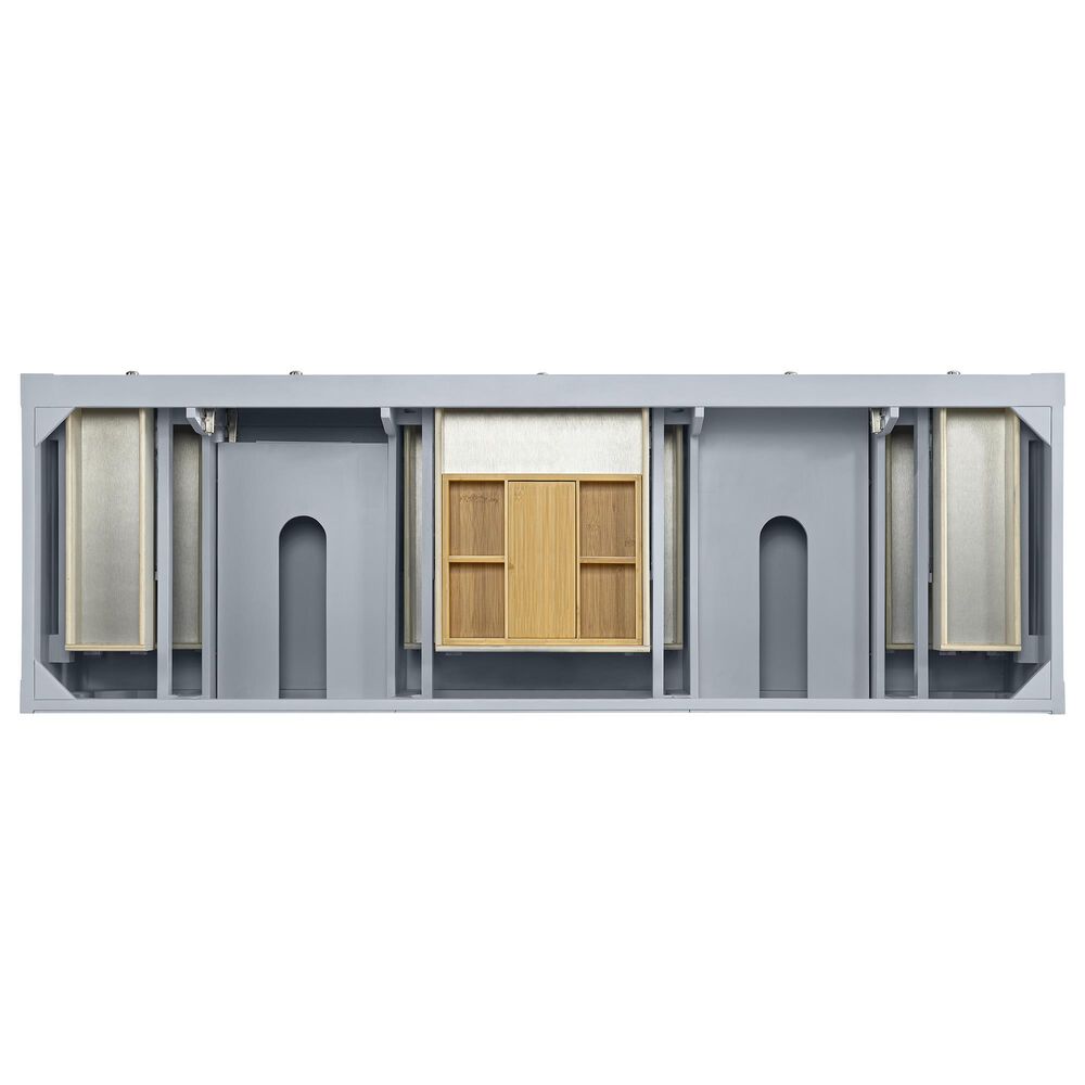 James Martin Vanities Breckenridge 72" Double Bathroom Vanity in Serenity Blue with 3 cm Eternal Jasmine Pearl Silestone Top, Rectangular Sinks and FreePower Wireless Charger, , large