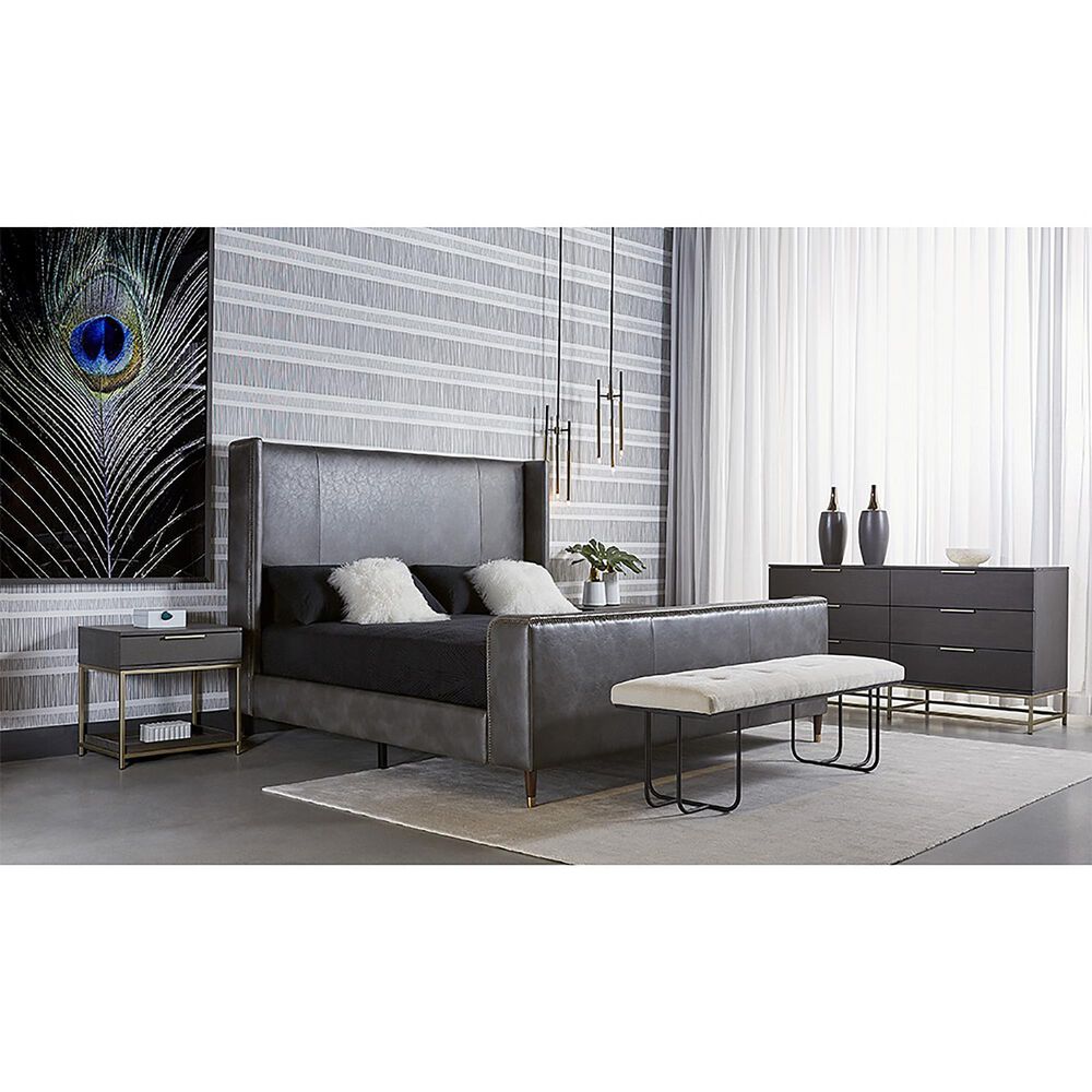 37B Artezia Rebel Nightstand in Brushed Gold and Charcoal Grey, , large