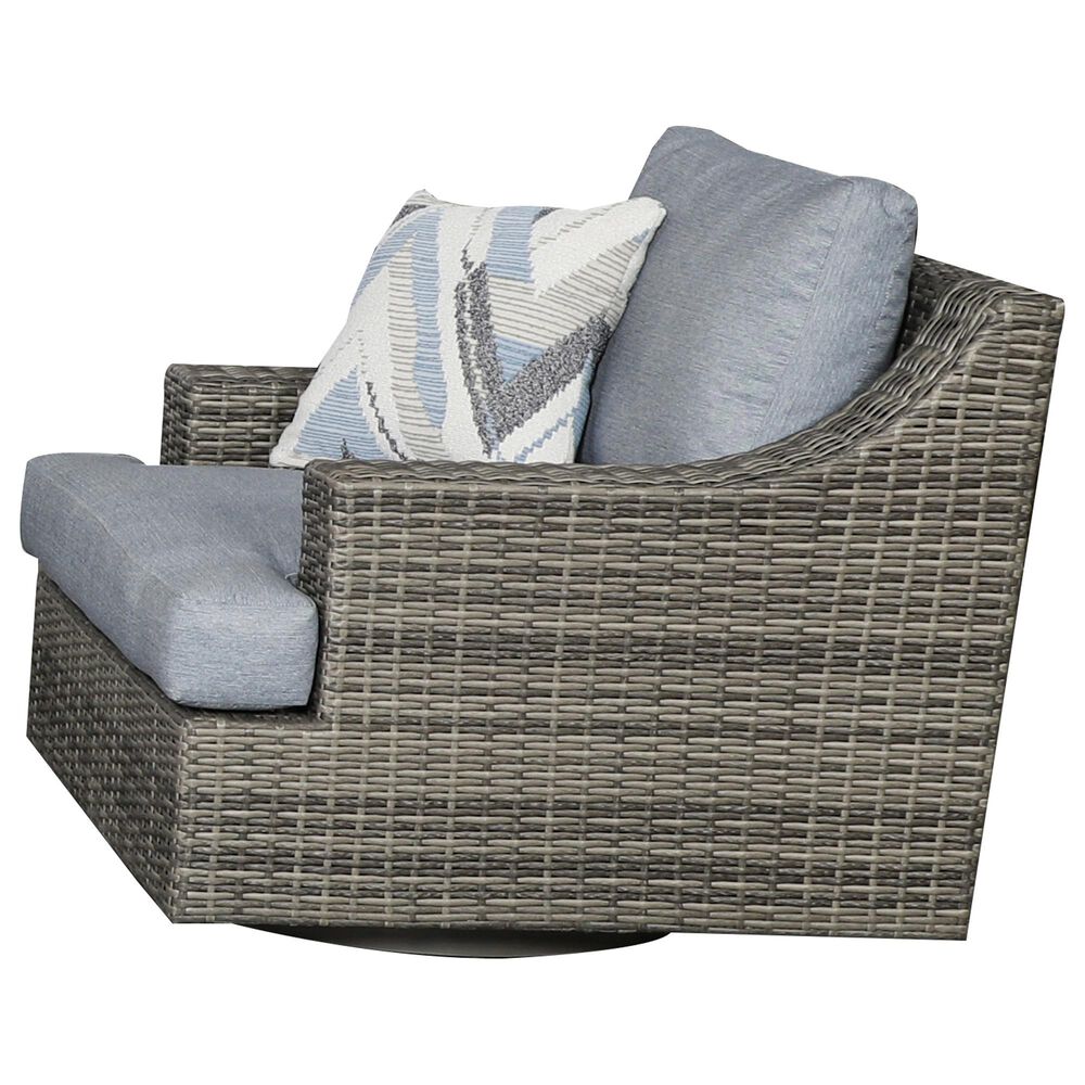 Summit Home Nantucker Bay Swivel Chair in Double Duck Washed Denim, , large