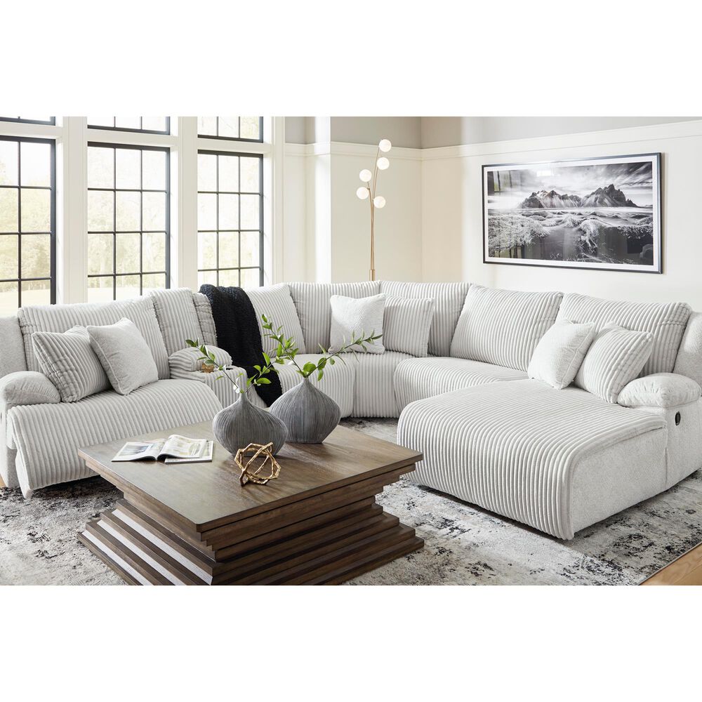 Ashley Top Tier 6-Piece Manual Reclining Sectional with Chaise in Alloy, , large