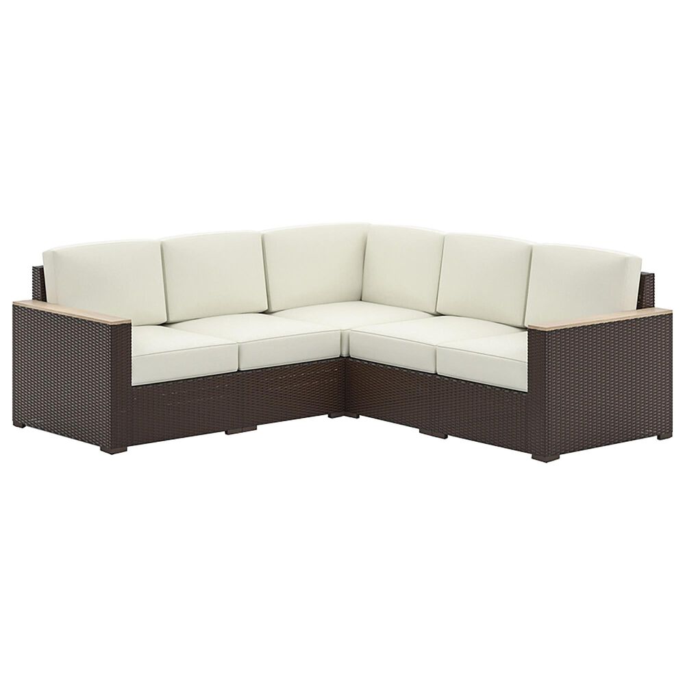 Homestyles Palm Springs 3-Piece Patio Sectional Set in Brown, , large