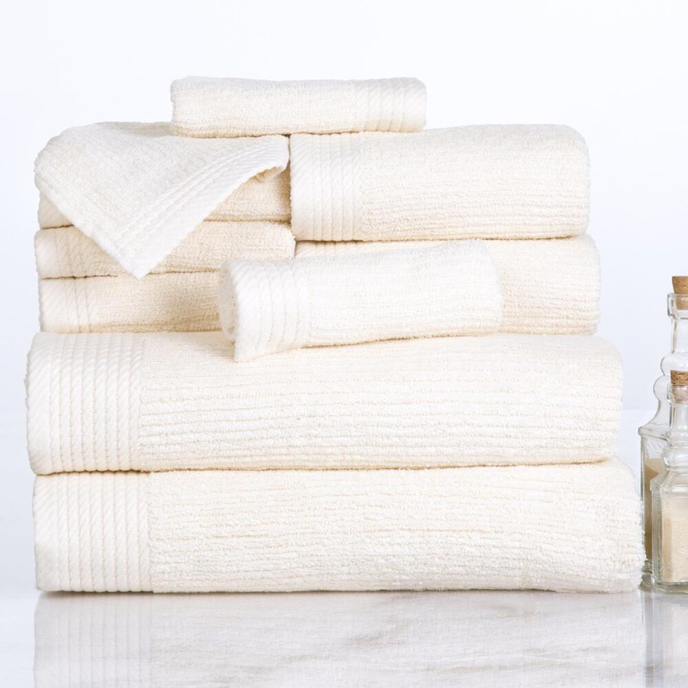 Timberlake Lavish Home Ribbed 100% Cotton 10 Piece Towel Set, , large