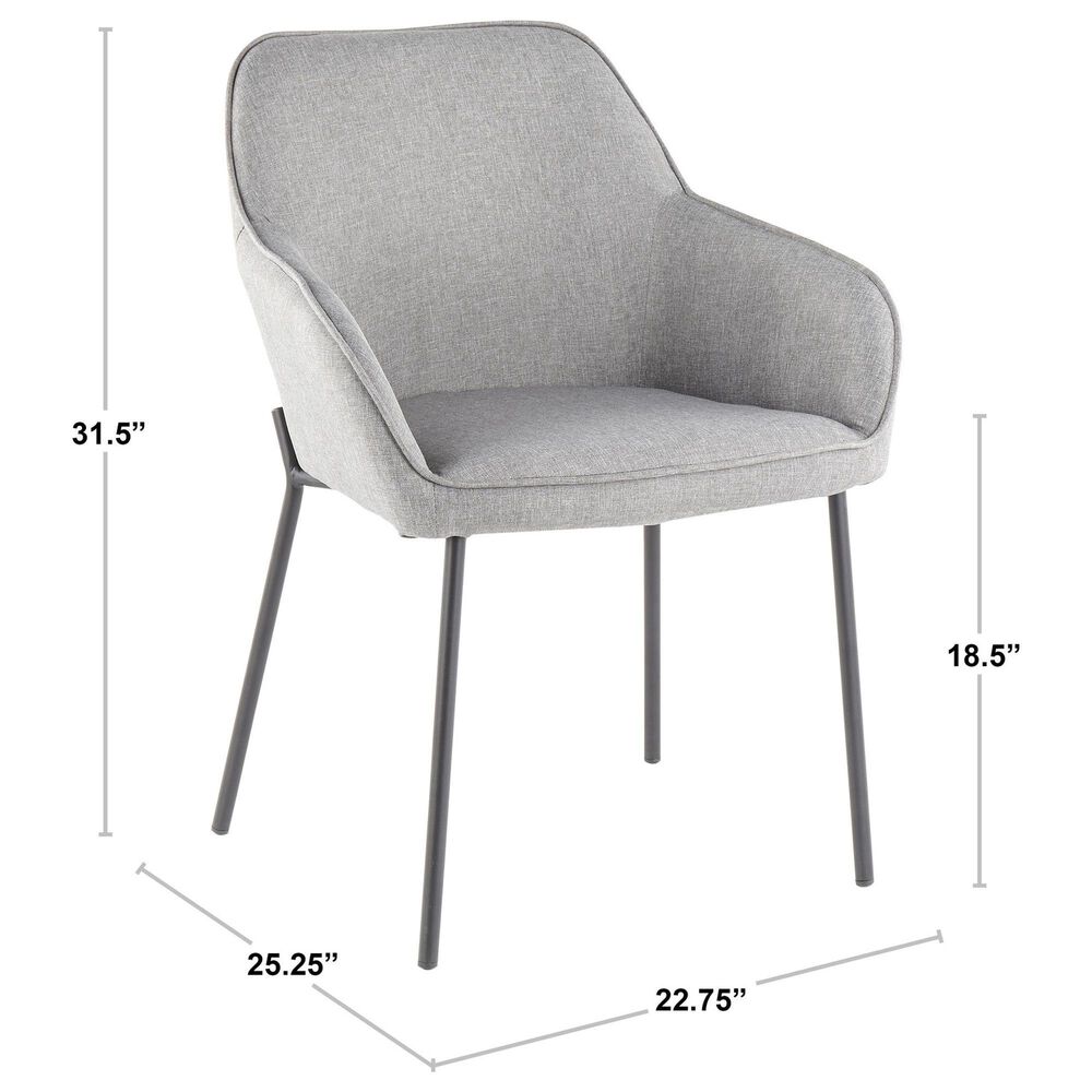 LumiSource Daniella Contemporary Dining Chair in Black Steel and Cream Velvet by LumiSource - Set of 2, , large