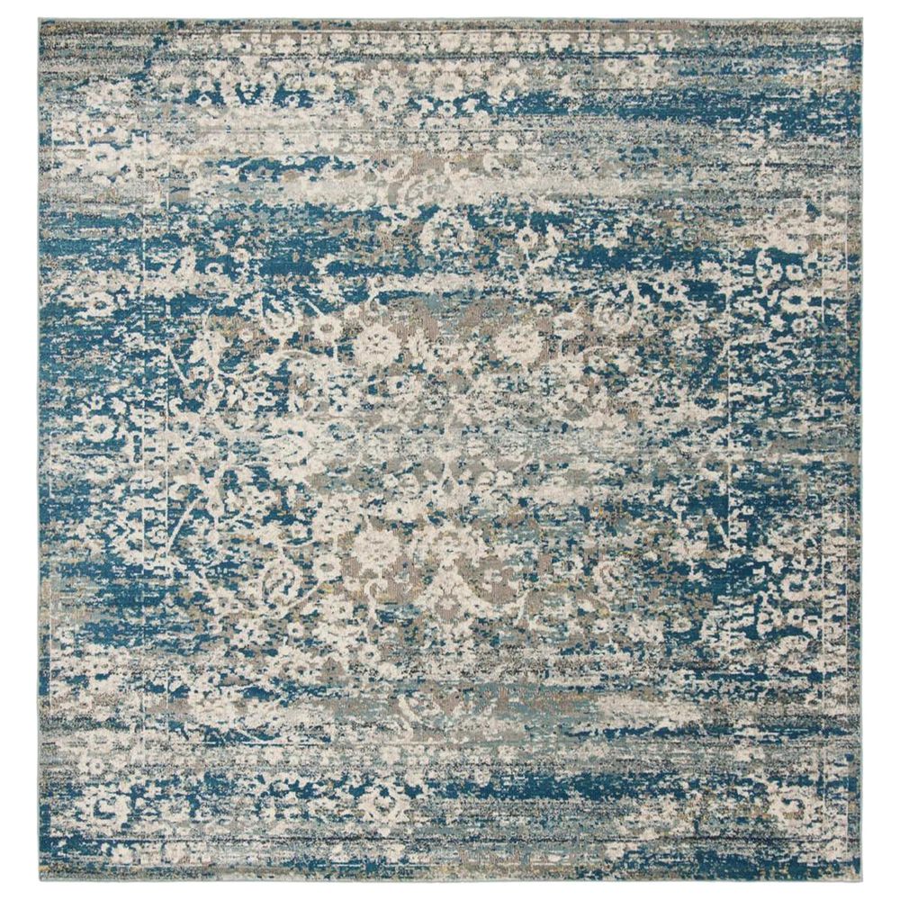 Safavieh Aria ARA156B 6"6" Square Blue and Creme Area Rug, , large