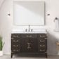 Lexora Home Laurel 48" Single Bathroom Vanity in Brown Oak with White Carrara Marble Top and Rectangular Sink, , large