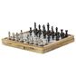 Maple and Jade 5" x 15" Chess Game Set in Black, Silver and Brown, , large