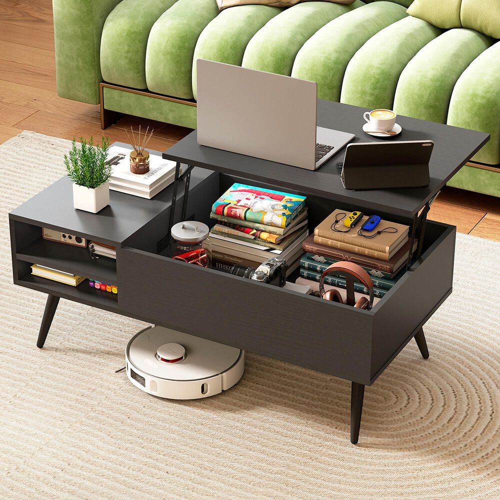 FDW Lift Top Coffee Table in Black, , large