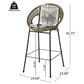 Hearth and Haven Ferrara Outdoor Faux Wicker Barstool in Green (Set of 2), , large
